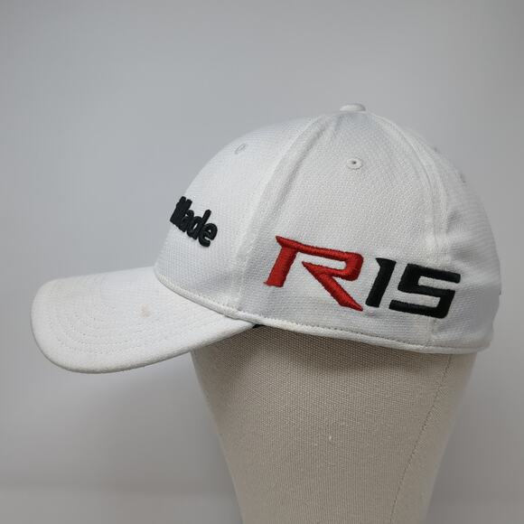 TaylorMade R15 Fitted Hat White Medium Aero Burner Embroidered Outdoor - Picture 3 of 10